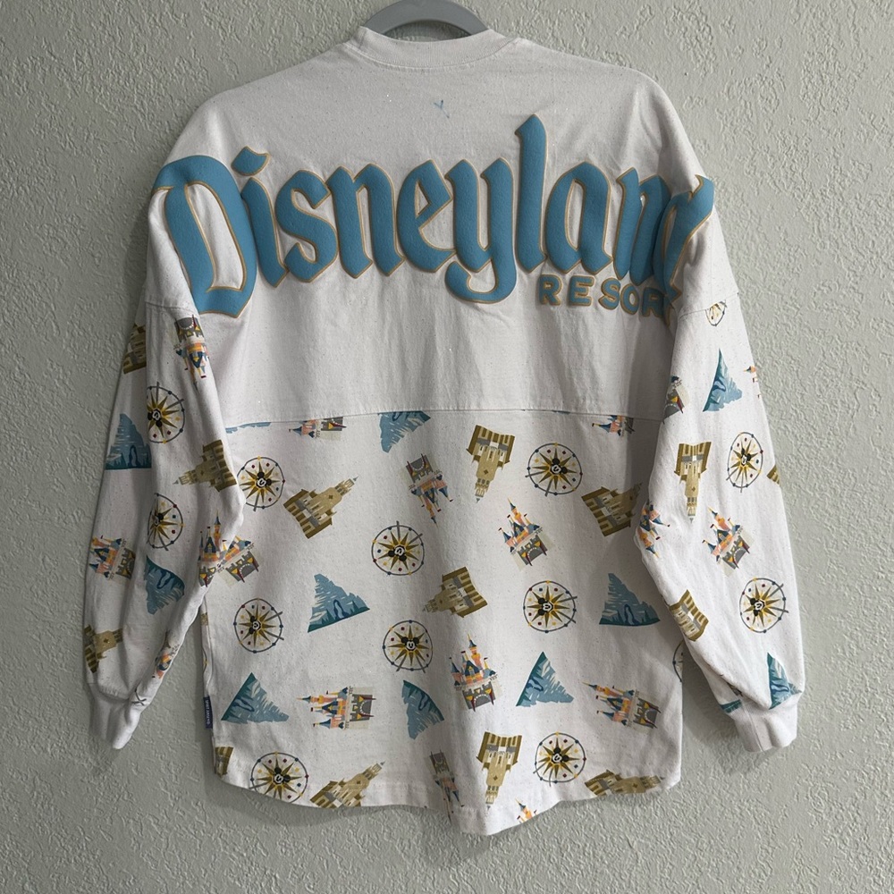 Disneyland Resort Spirit Jersey White Allover Print Long Sleeve Top Size S - Picture 8 of 16